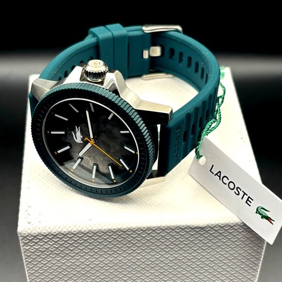 Lacoste Highkey 2011358 Men’s Green Silicone Strap Quartz Watch NIBWT - Picture 7 of 17